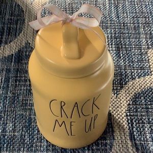 Rae Dunn NEW 🐤“Crack Me Up” Matte Yellow Canister